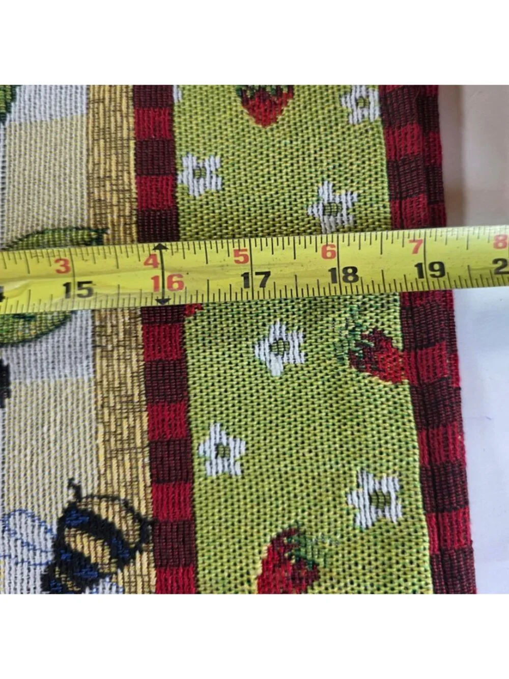 Strawberry Bumblebee Woven Placemats Set Of 2 Farmhouse Cottagecore Table Linen